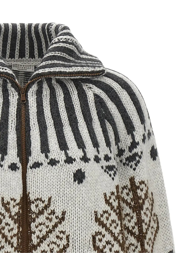 Brunello Cucinelli Multicolor Cashmere Cardigan