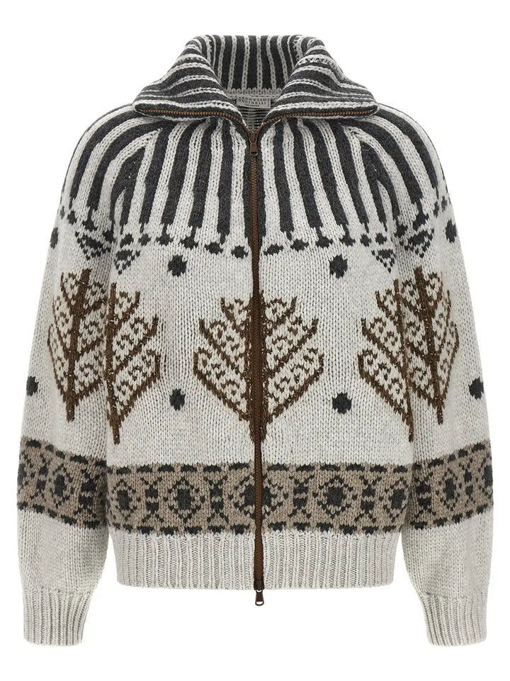 Brunello Cucinelli Multicolor Cashmere Cardigan