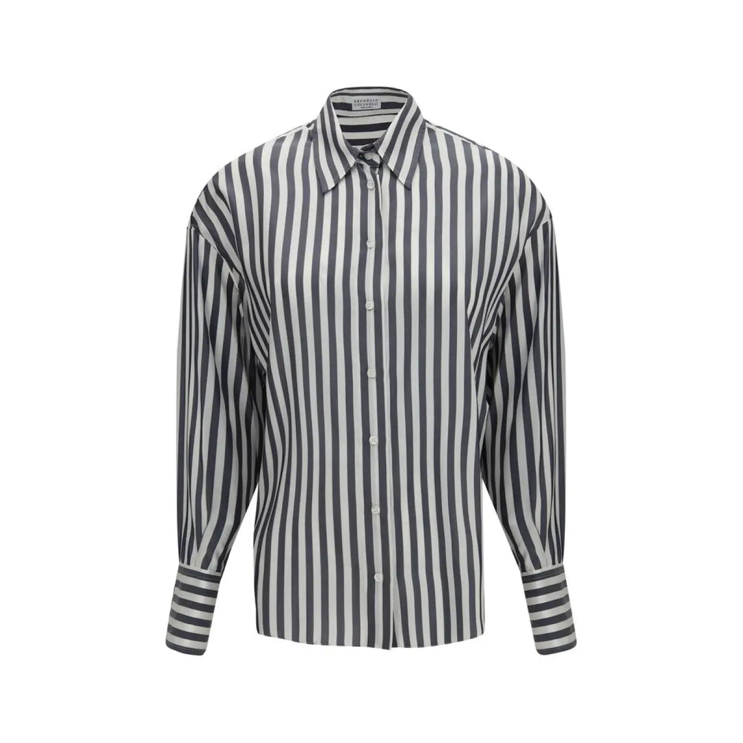 Brunello Cucinelli Multicolor Silk Pattern Shirt