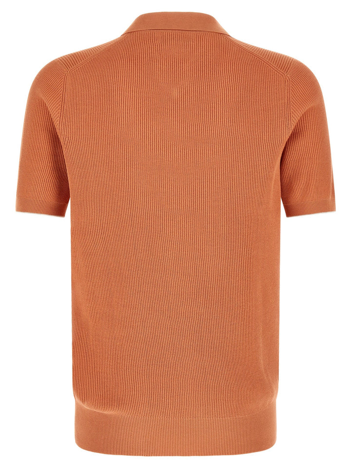 Brunello Cucinelli Orange Cotton Polo Shirt