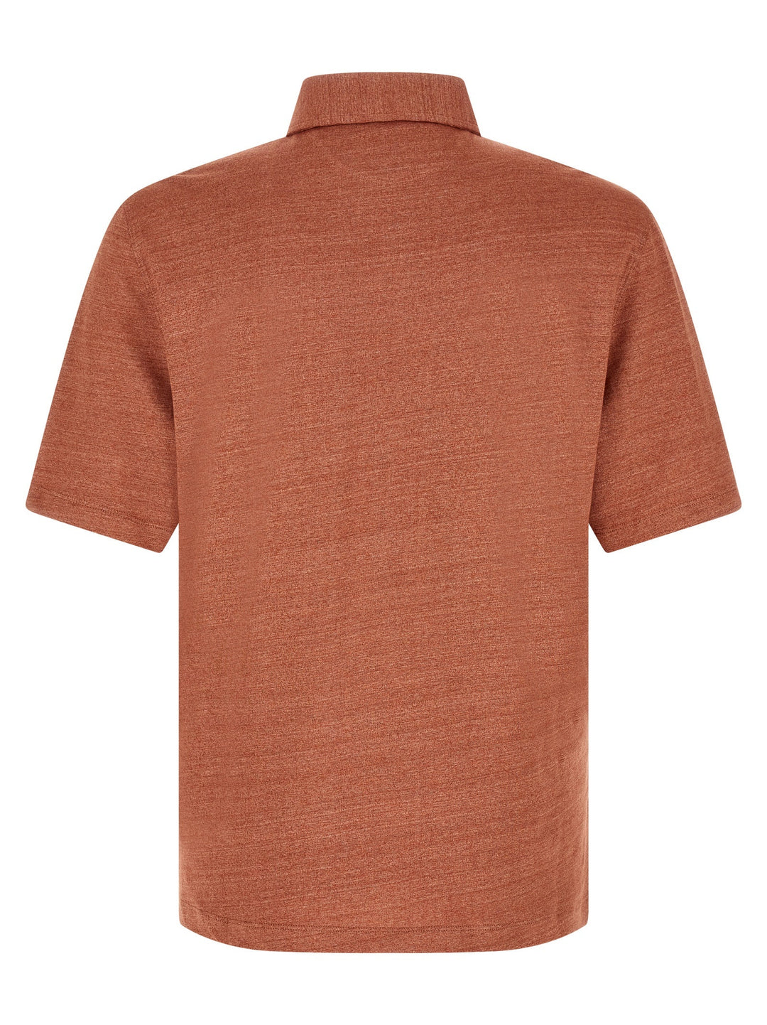 Brunello Cucinelli Orange Linen Polo Shirt