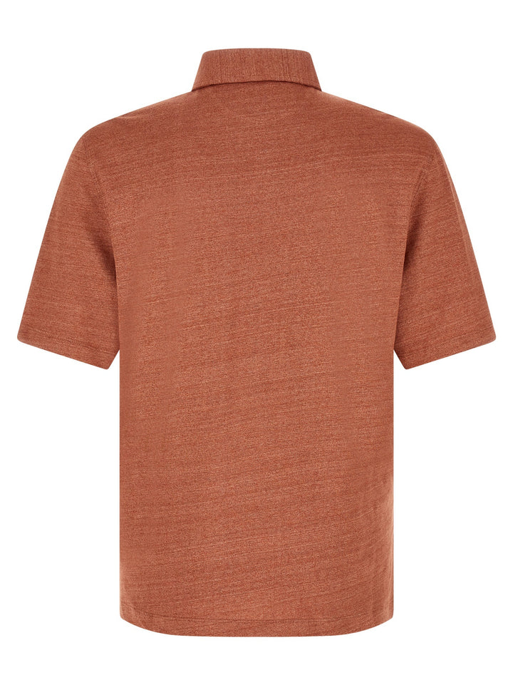 Brunello Cucinelli Orange Linen Polo Shirt