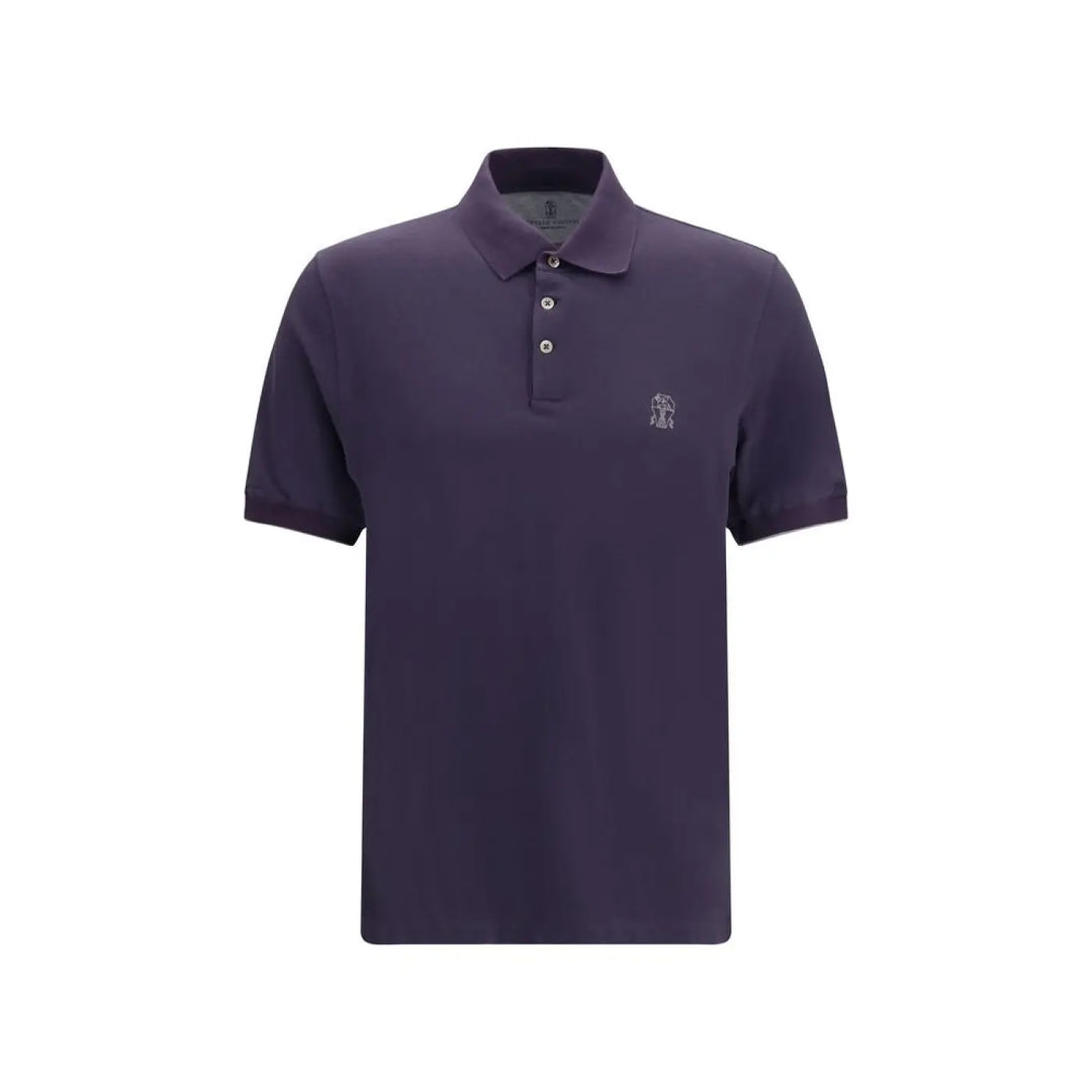 Brunello Cucinelli Purple Cotton Polo Shirt