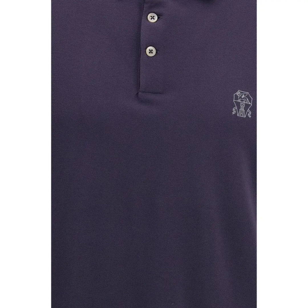Brunello Cucinelli Purple Cotton Polo Shirt