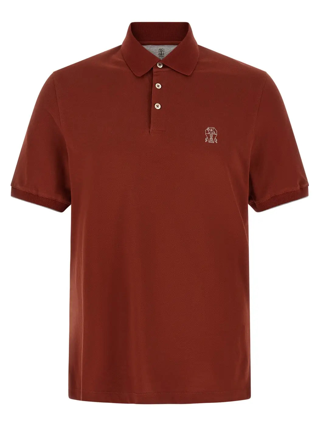 Brunello Cucinelli Red Cotton Polo Shirt