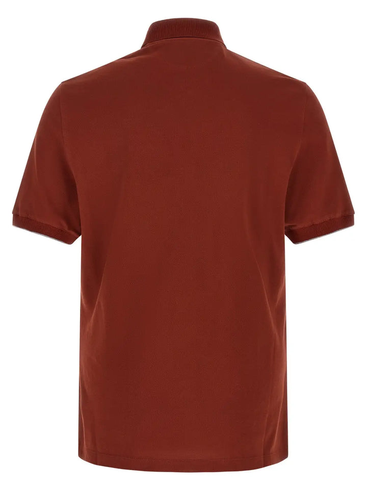 Brunello Cucinelli Red Cotton Polo Shirt