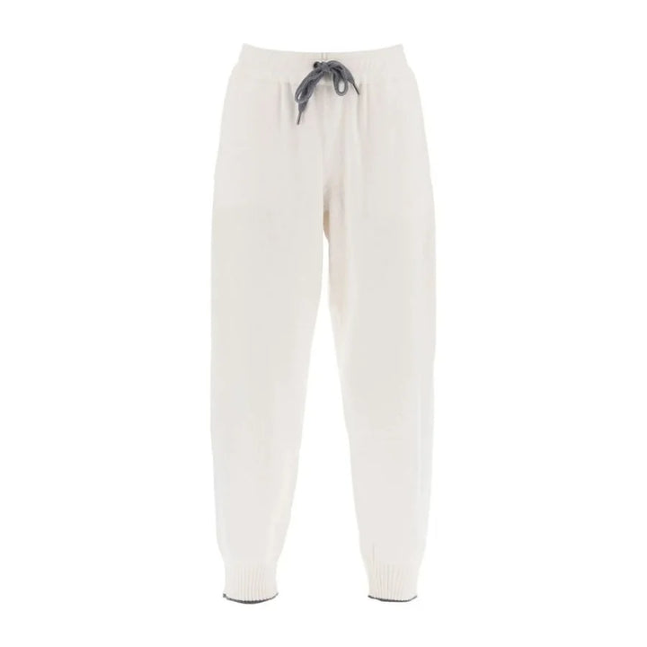 Brunello Cucinelli White Cashmere Casual Pants