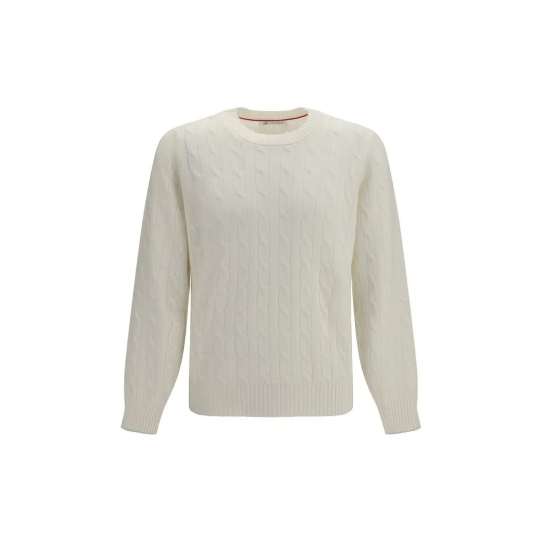 Brunello Cucinelli White Cashmere Sweater