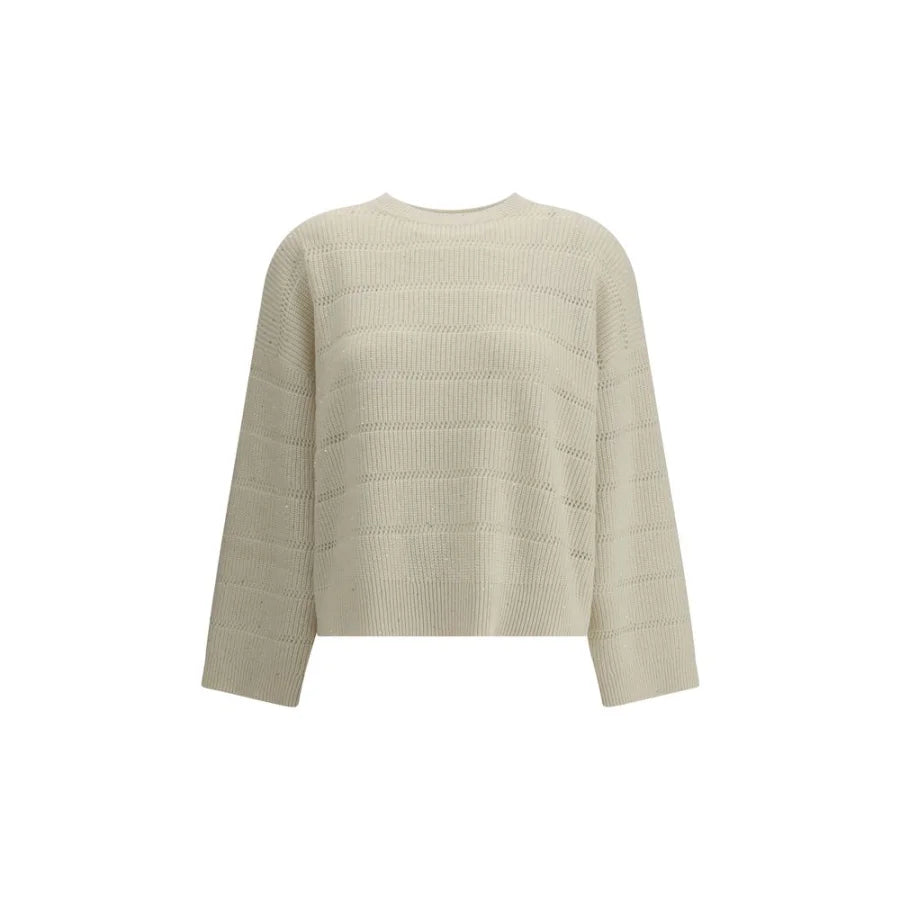 Brunello Cucinelli White Cashmere Sweater