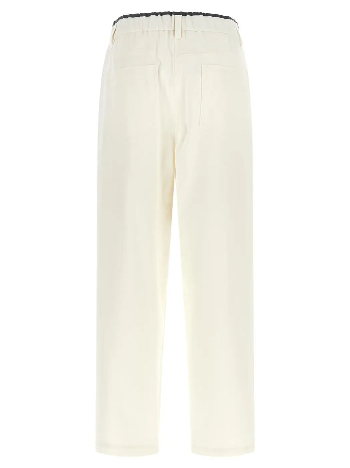 Brunello Cucinelli White Cotton Casual Pants