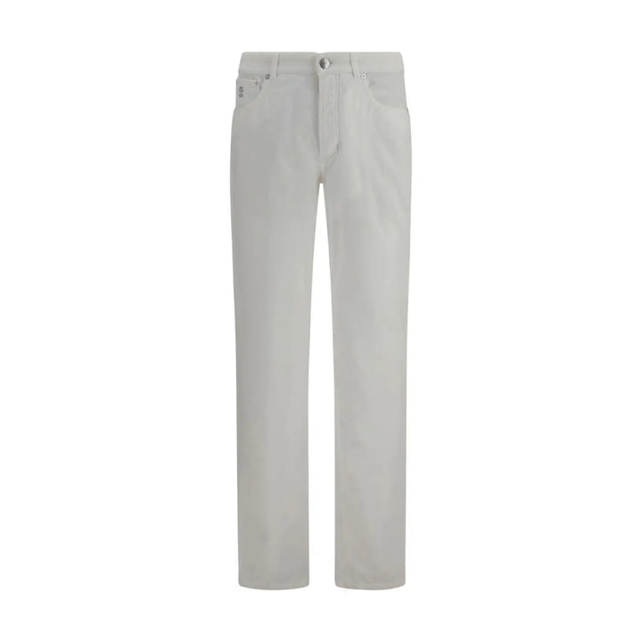 Brunello Cucinelli White Cotton Casual Pants