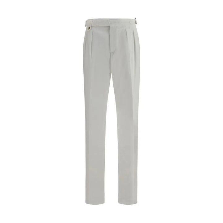 Brunello Cucinelli White Cotton Casual Pants