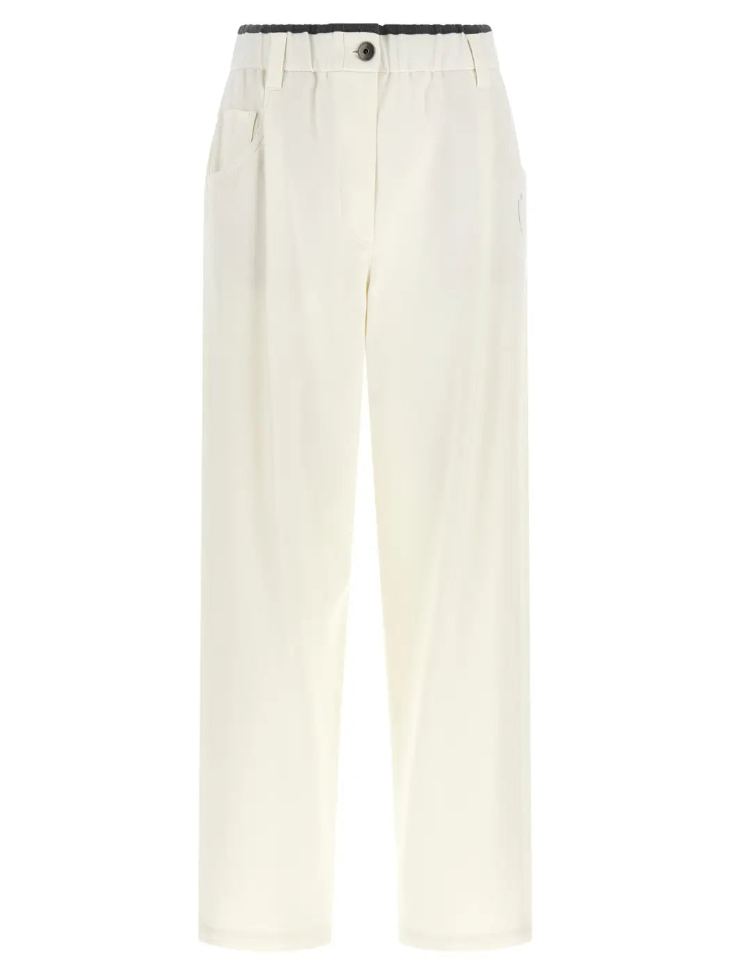 Brunello Cucinelli White Cotton Casual Pants