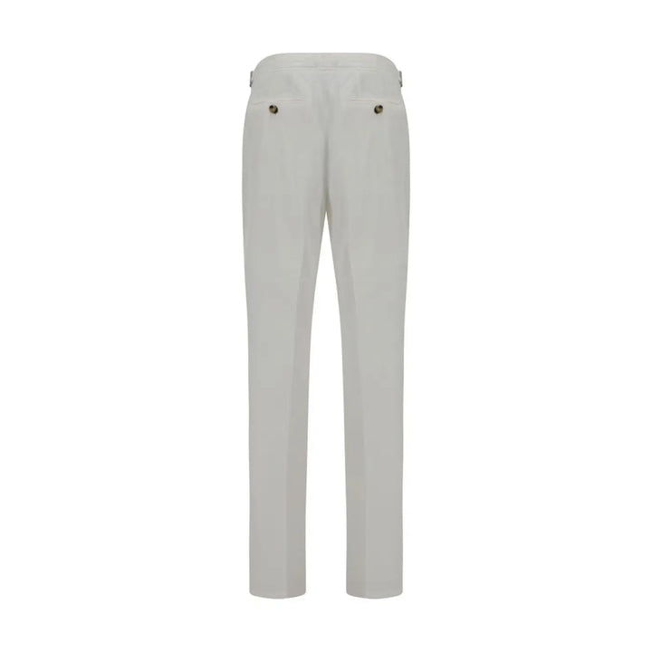 Brunello Cucinelli White Cotton Casual Pants
