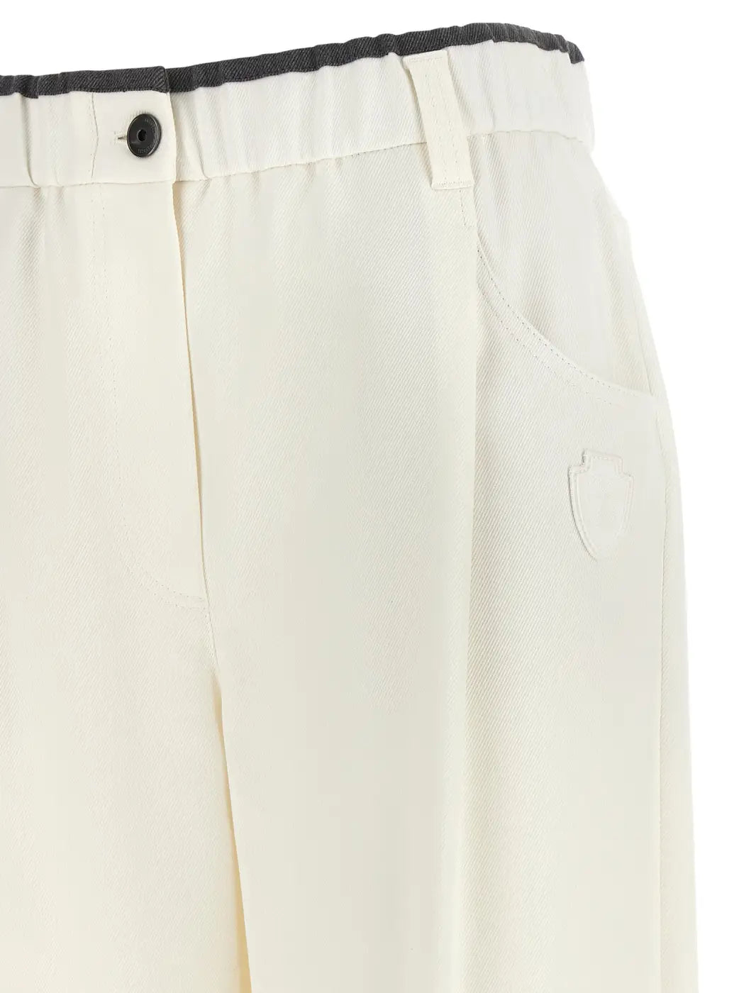 Brunello Cucinelli White Cotton Casual Pants