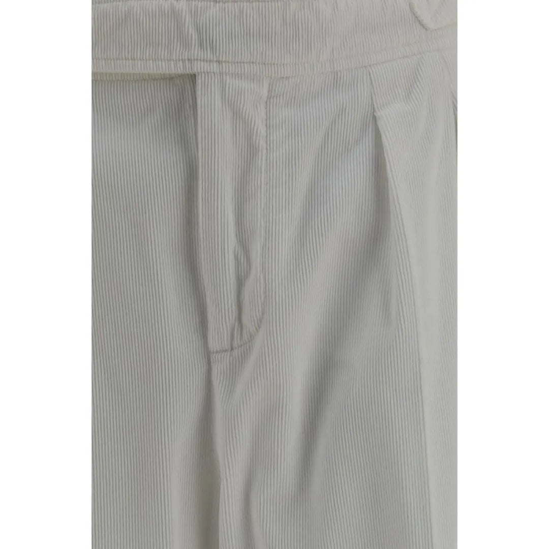 Brunello Cucinelli White Cotton Casual Pants
