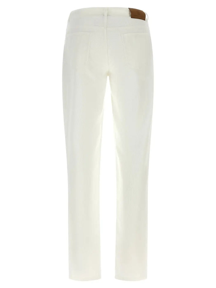 Brunello Cucinelli White Cotton Casual Pants