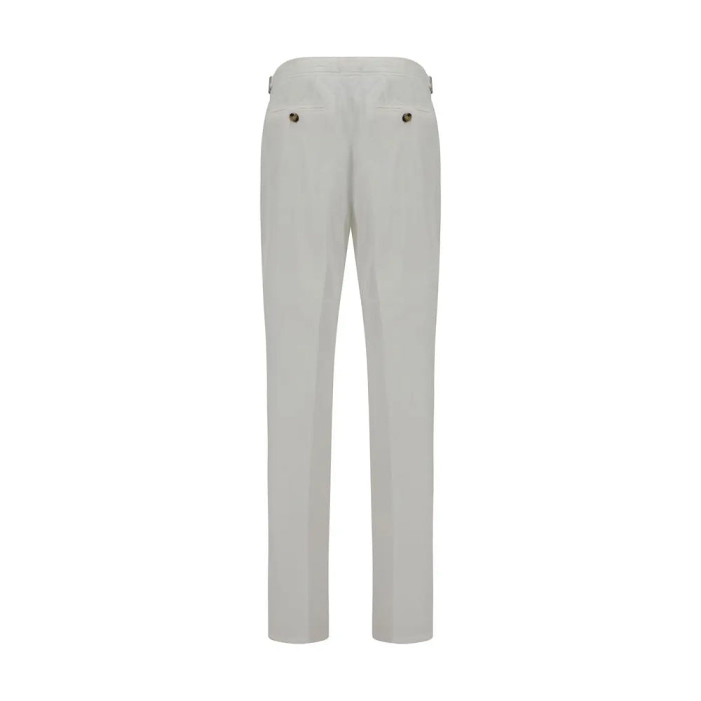 Brunello Cucinelli White Cotton Casual Pants