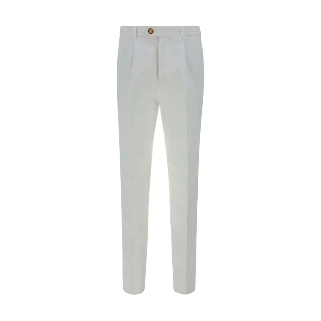 Brunello Cucinelli White Cotton Casual Pants