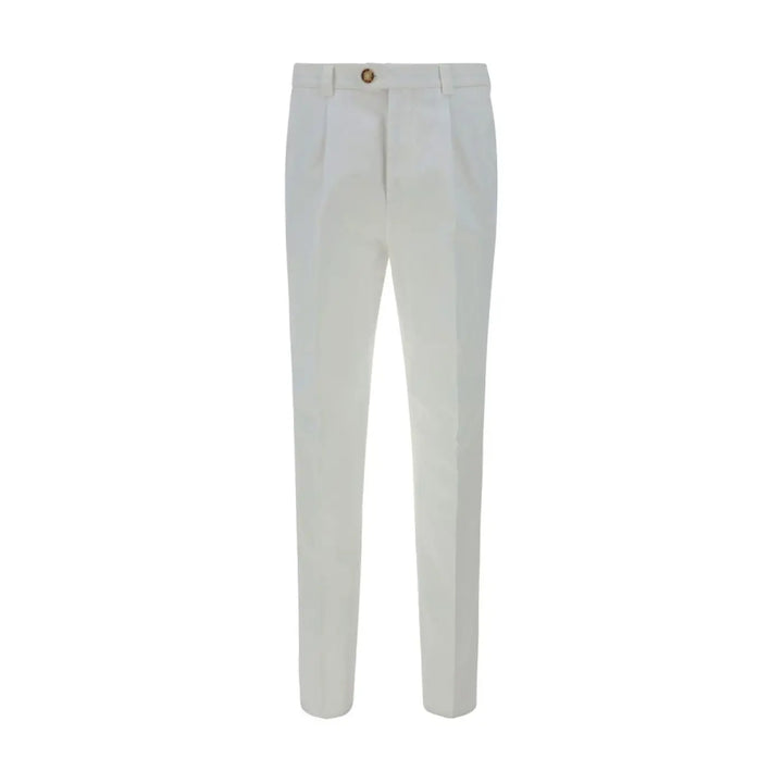 Brunello Cucinelli White Cotton Casual Pants