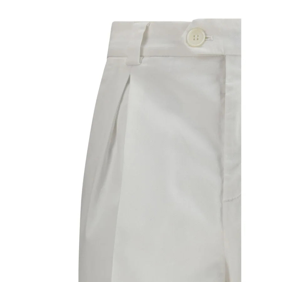 Brunello Cucinelli White Cotton Casual Pants