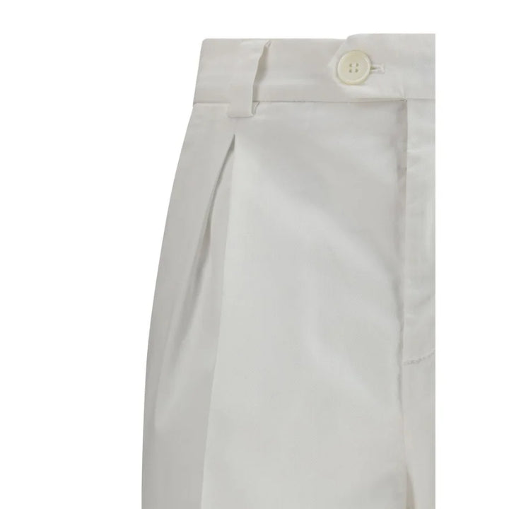 Brunello Cucinelli White Cotton Casual Pants