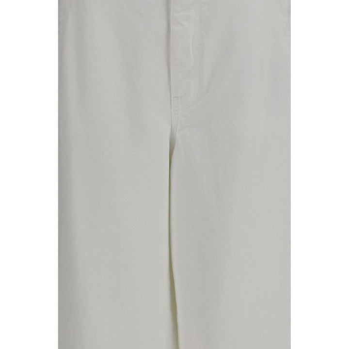 Brunello Cucinelli White Cotton Casual Pants