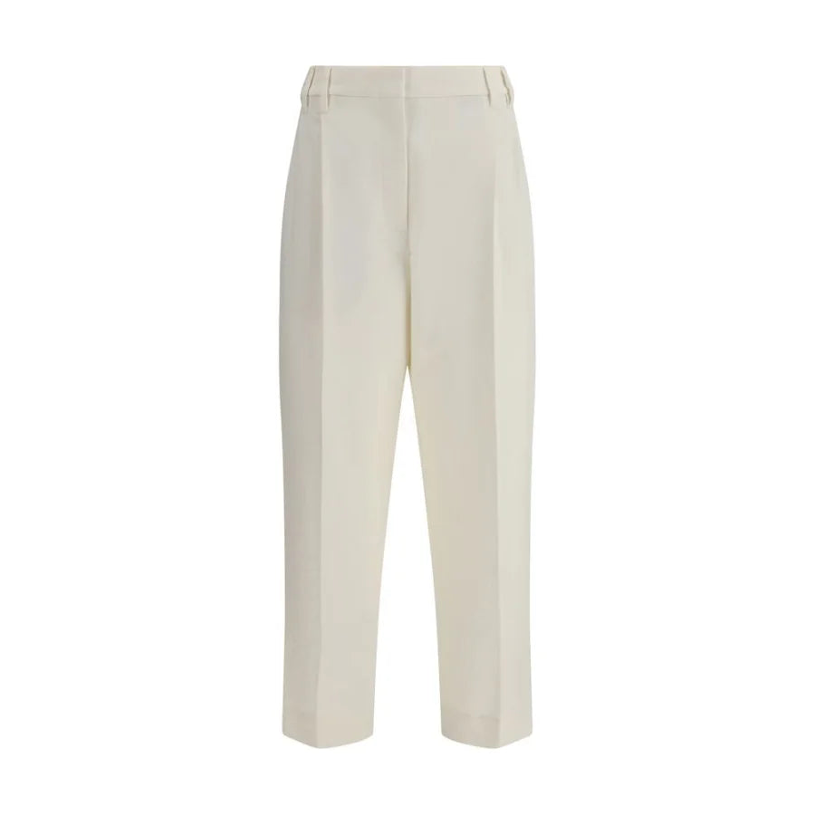 Brunello Cucinelli White Cotton Chino Pants