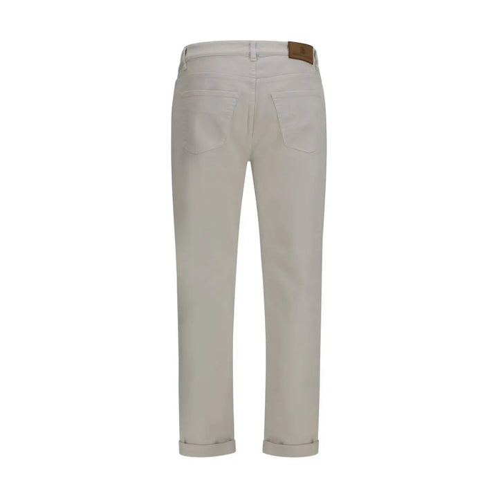 Brunello Cucinelli White Cotton Cropped Jeans