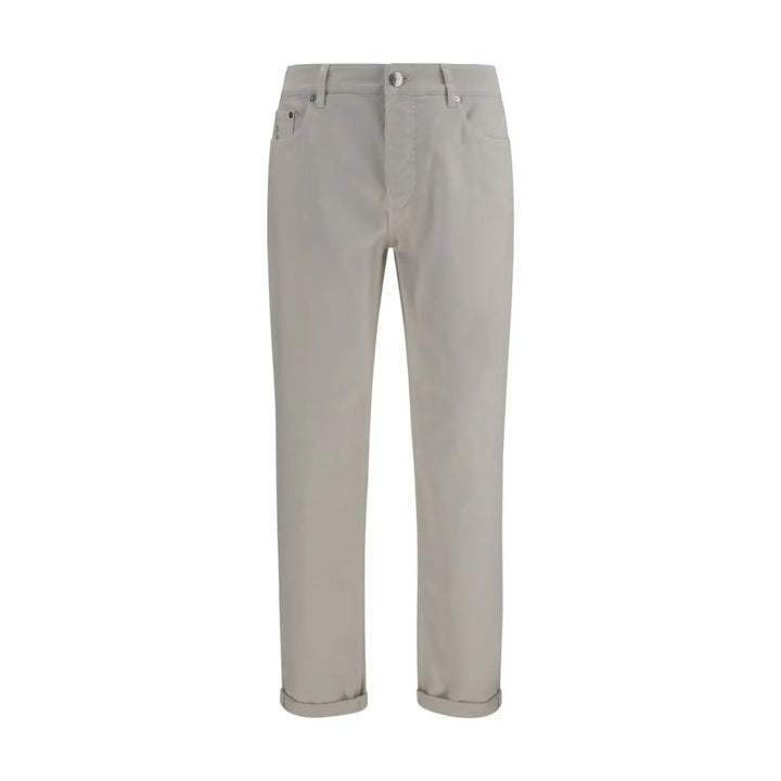 Brunello Cucinelli White Cotton Cropped Jeans