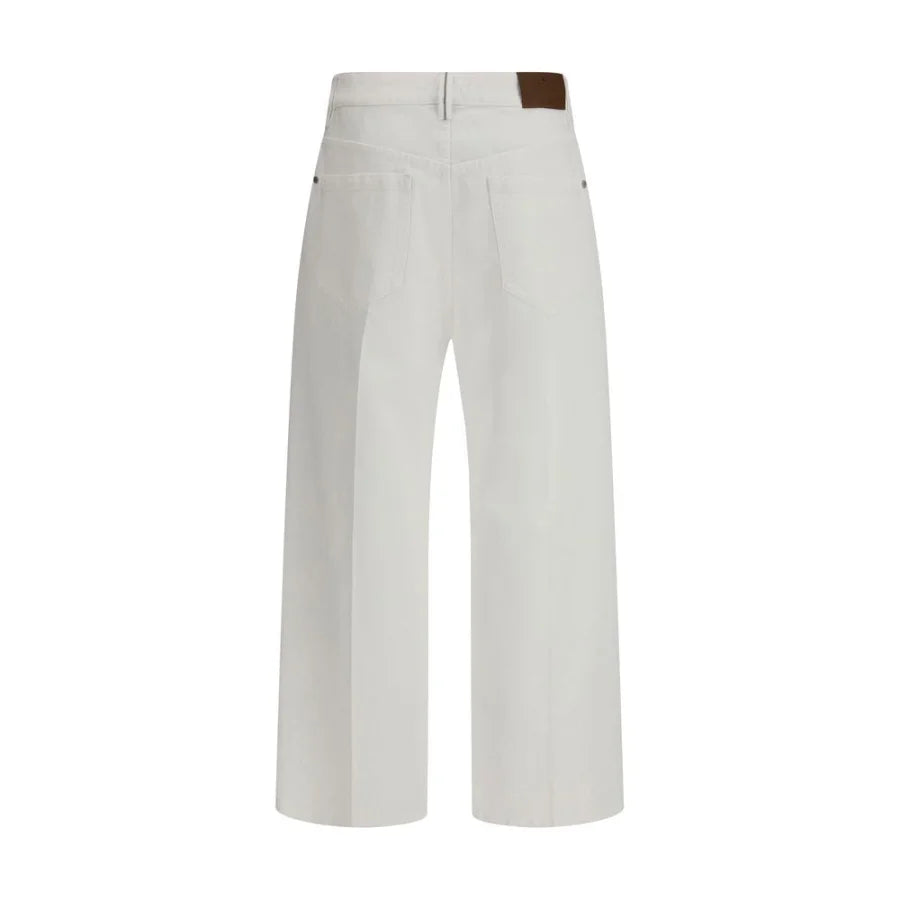 Brunello Cucinelli White Cotton Cropped Jeans