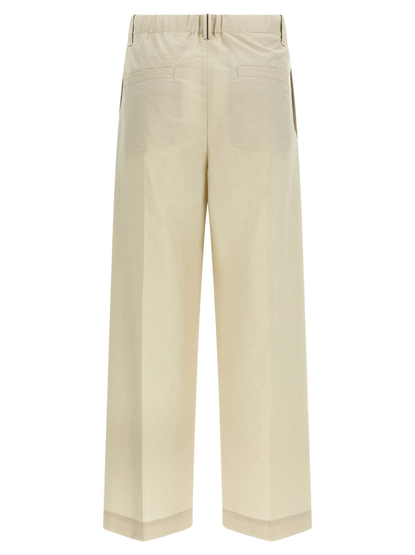 Brunello Cucinelli White Cotton Dress Pants