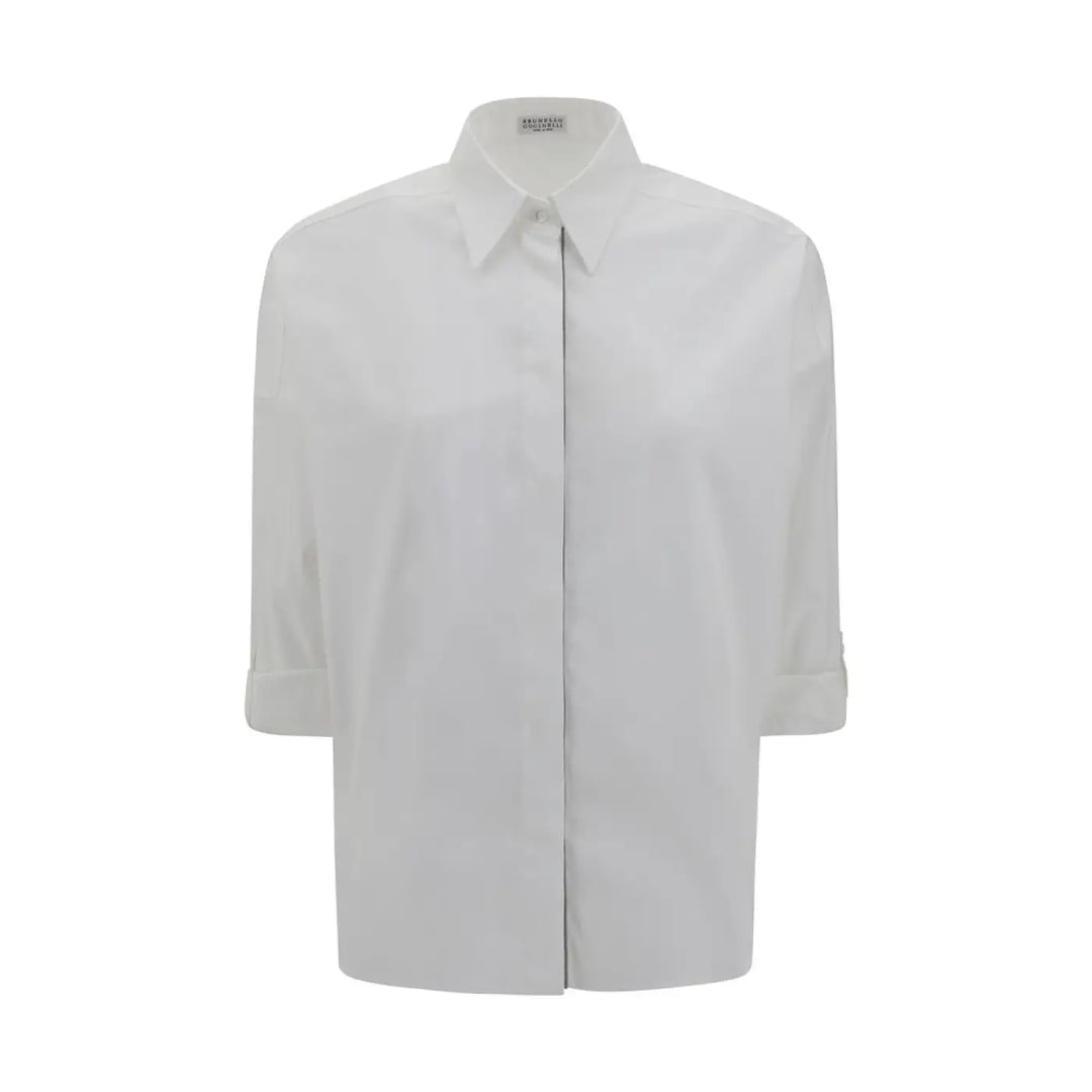 Brunello Cucinelli White Cotton Dress Shirt