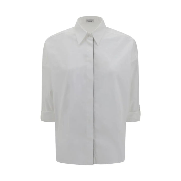 Brunello Cucinelli White Cotton Dress Shirt