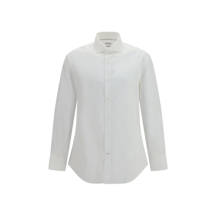 Brunello Cucinelli White Cotton Dress Shirt