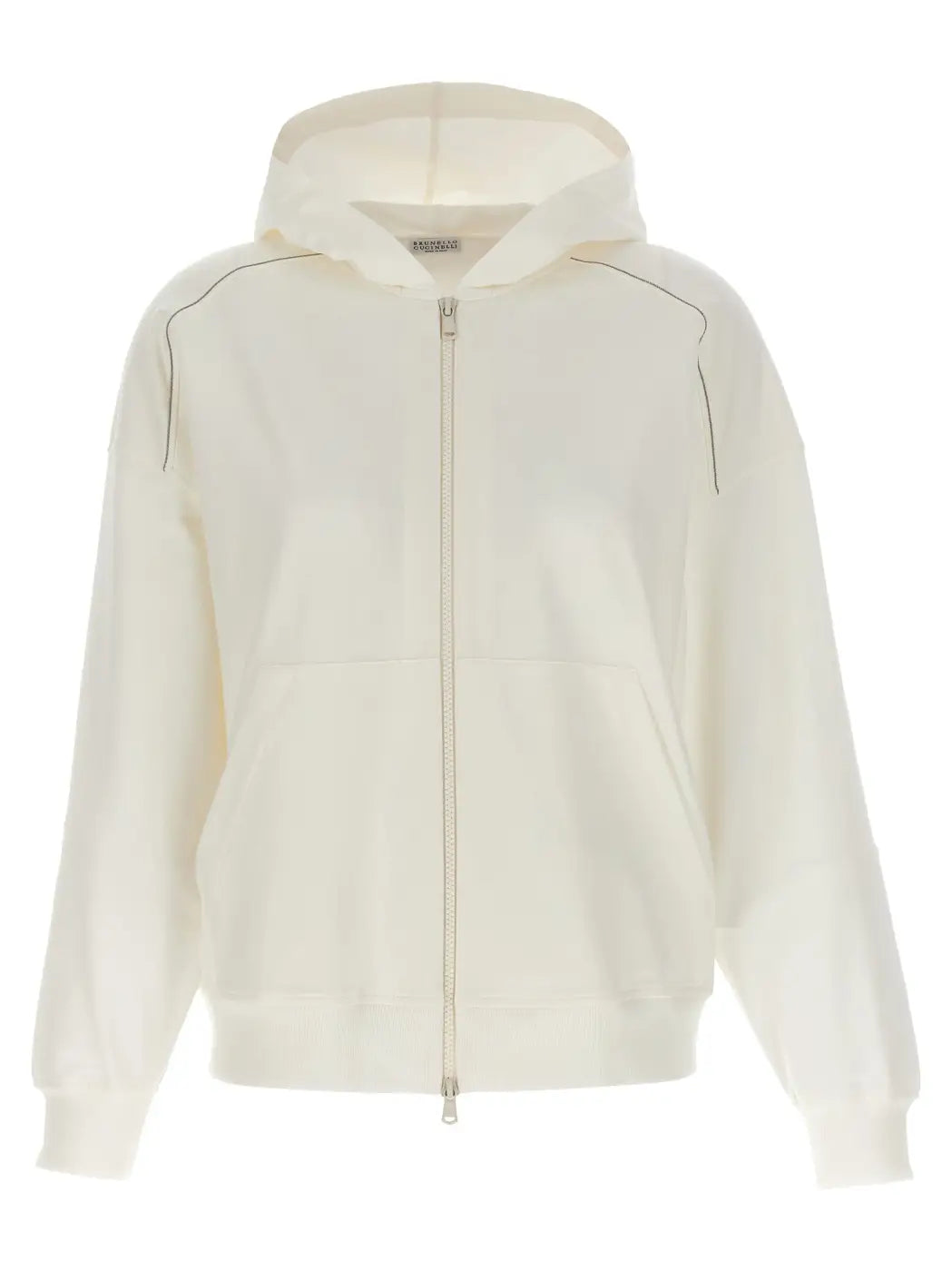 Brunello Cucinelli White Cotton Hoodie