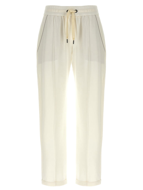 Brunello Cucinelli White Cotton Joggers (workout Pants)