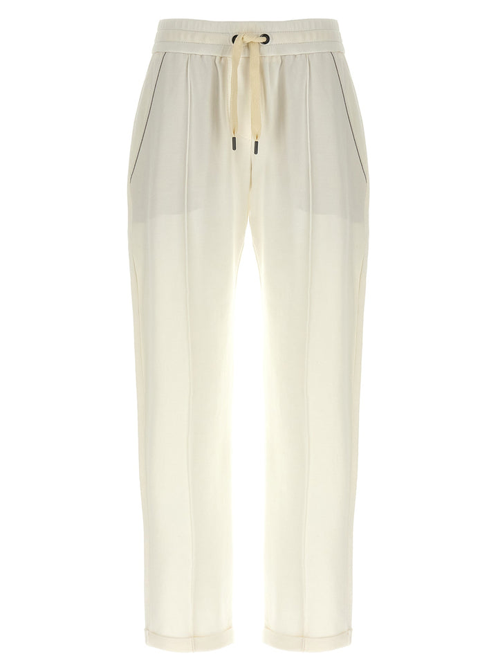Brunello Cucinelli White Cotton Joggers (workout Pants)