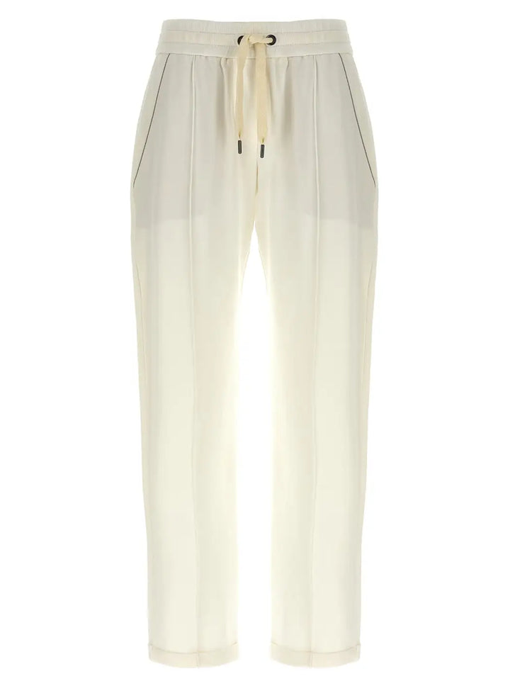Brunello Cucinelli White Cotton Joggers (workout Pants)