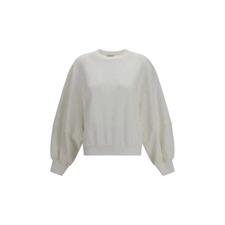 Brunello Cucinelli White Cotton Sweatshirt