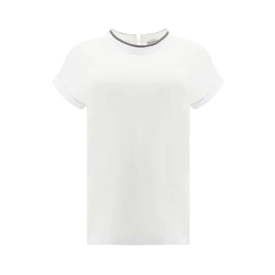 Brunello Cucinelli White Elastane T-shirt