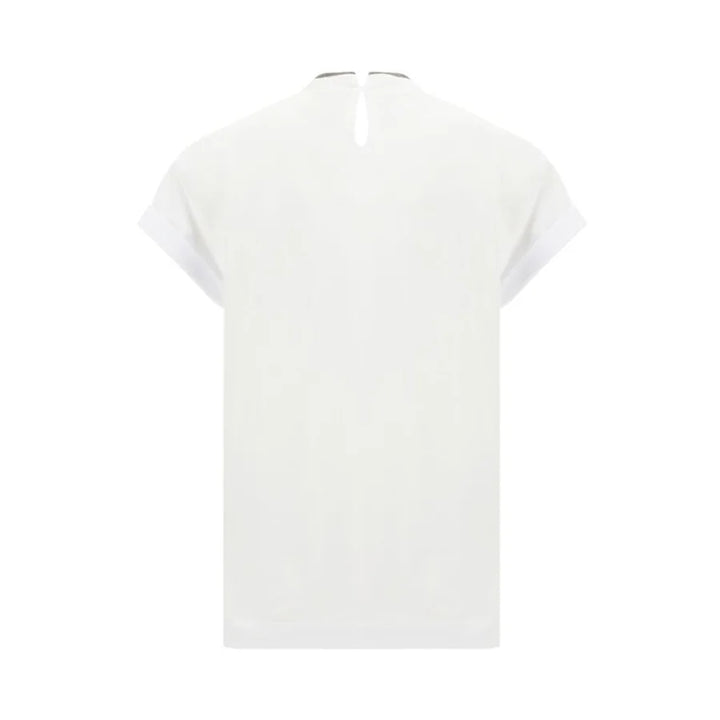 Brunello Cucinelli White Elastane T-Shirt
