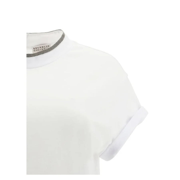 Brunello Cucinelli White Elastane T-Shirt