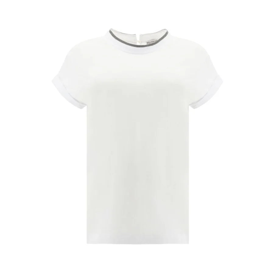 Brunello Cucinelli White Elastane T-Shirt