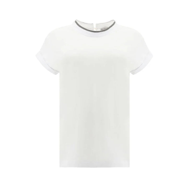 Brunello Cucinelli White Elastane T-Shirt