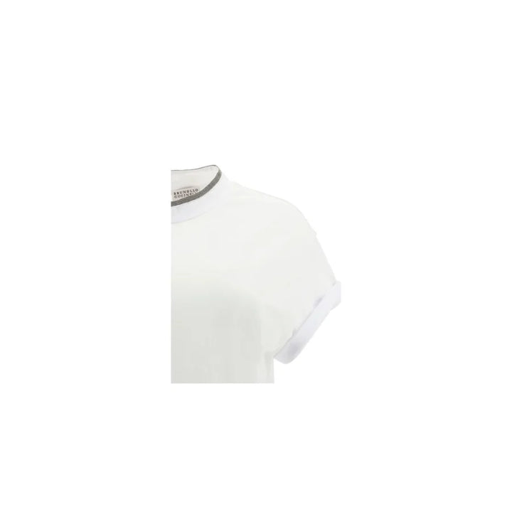 Brunello Cucinelli White Elastane T-Shirt