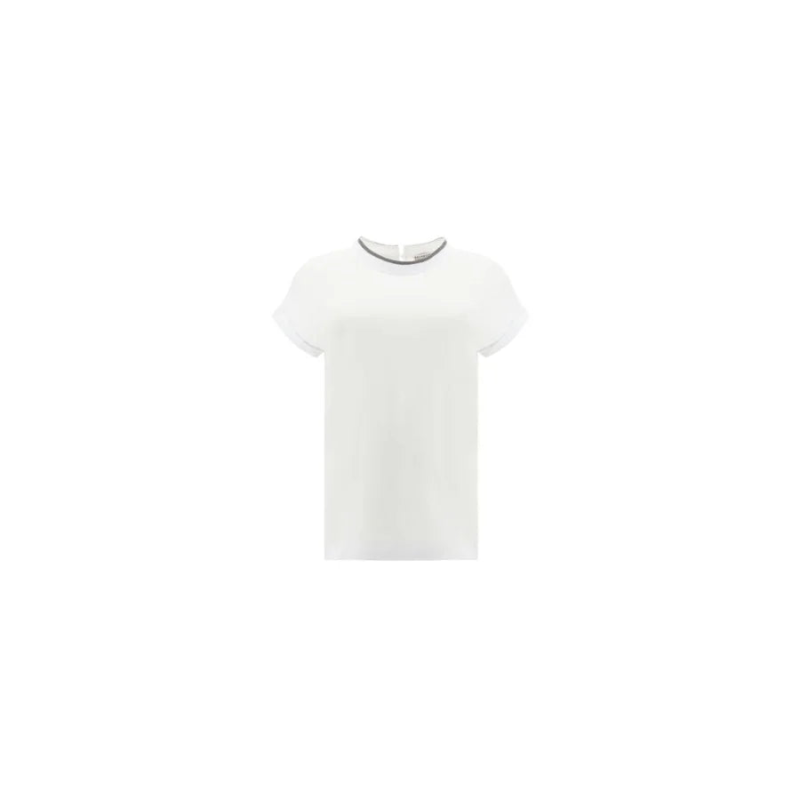 Brunello Cucinelli White Elastane T-Shirt