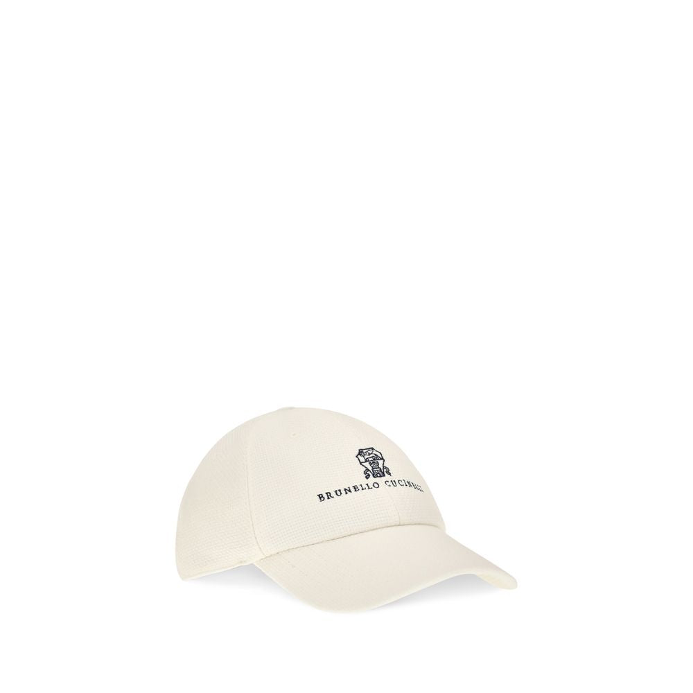 Brunello Cucinelli White Silk Cap (baseball Hat)