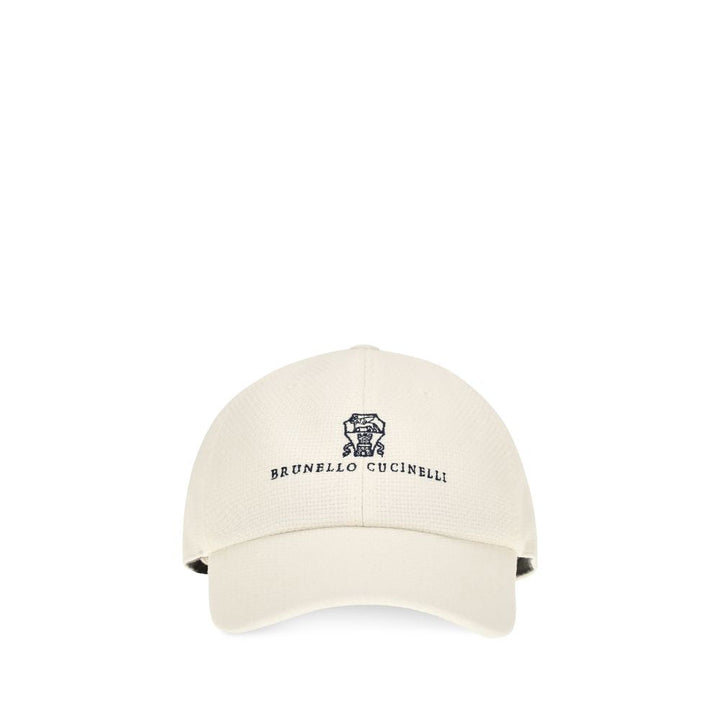 Brunello Cucinelli White Silk Cap (baseball Hat)