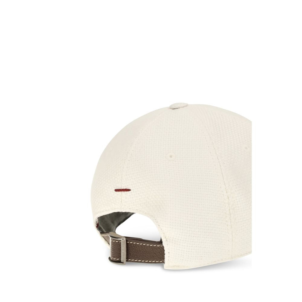 Brunello Cucinelli White Silk Cap (baseball Hat)